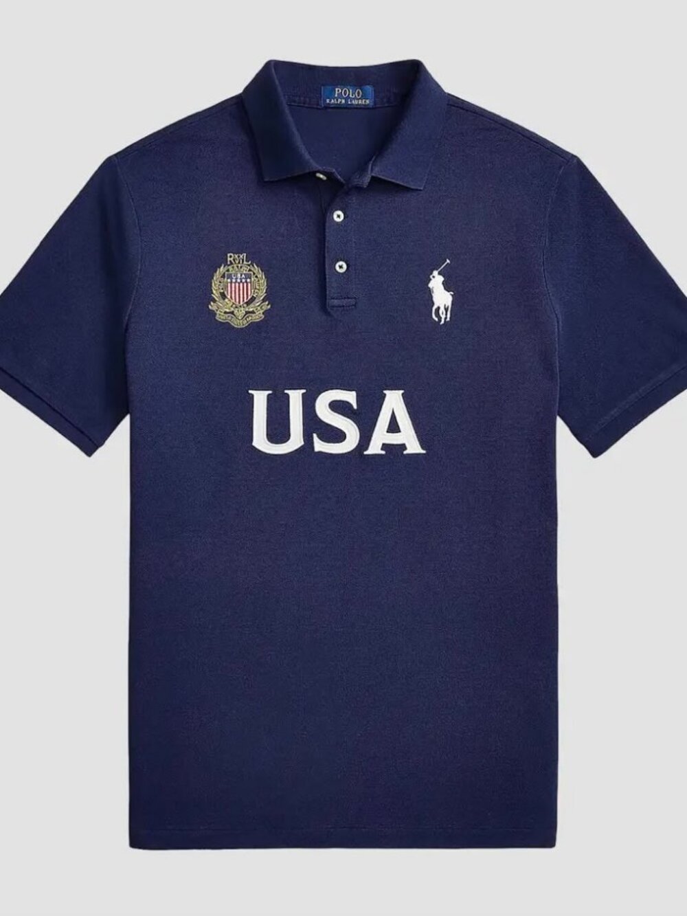 Polo Ralph Lauren Men’s USA 26 Navy Blue Polo Shirt